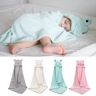 Baby Poncho Bath Towel  Toalla Velvet 90*90cm Fleece Hood Infant Towels Blanket Newborn Baby Hooded Towel Infant Babies Spa